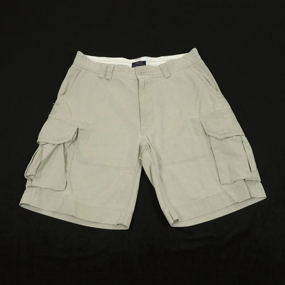 Polo Ralph Lauren Cargo Shorts Mens 35 Khaki Beige Casual Cotton Utility Safari